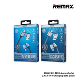 REMAX RC-020T Aurora Series 2.4A 4-in-1 Charging Data Cable - Silver